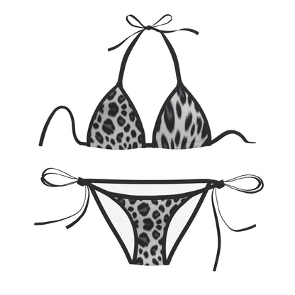 Leopard Print Triangle Bikini Swimsuit